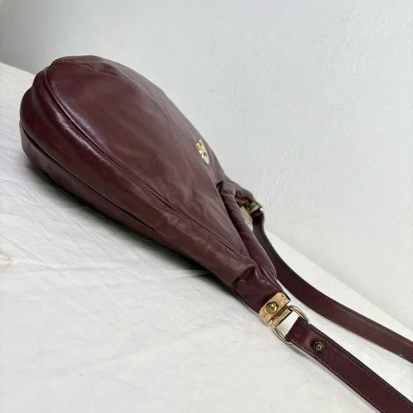 ETIENNE AIGNER vintage burgundy large big logo classic leather purse bag - Picture 9 of 15